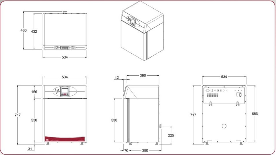 LEEC mini Culture Safe Touch external dimensions T50 T50S